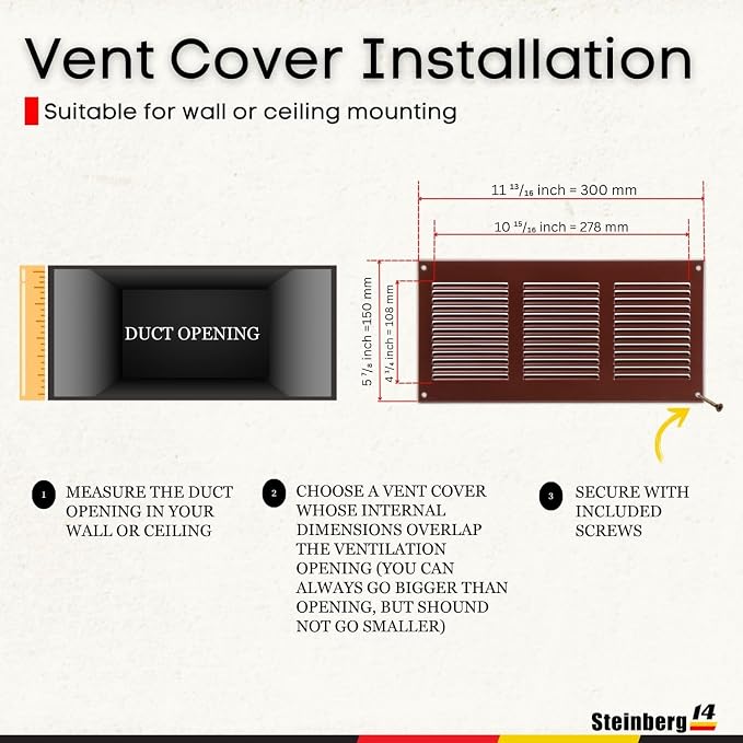 Steinberg14 Brown Vent Cover 10x4 - Image 5
