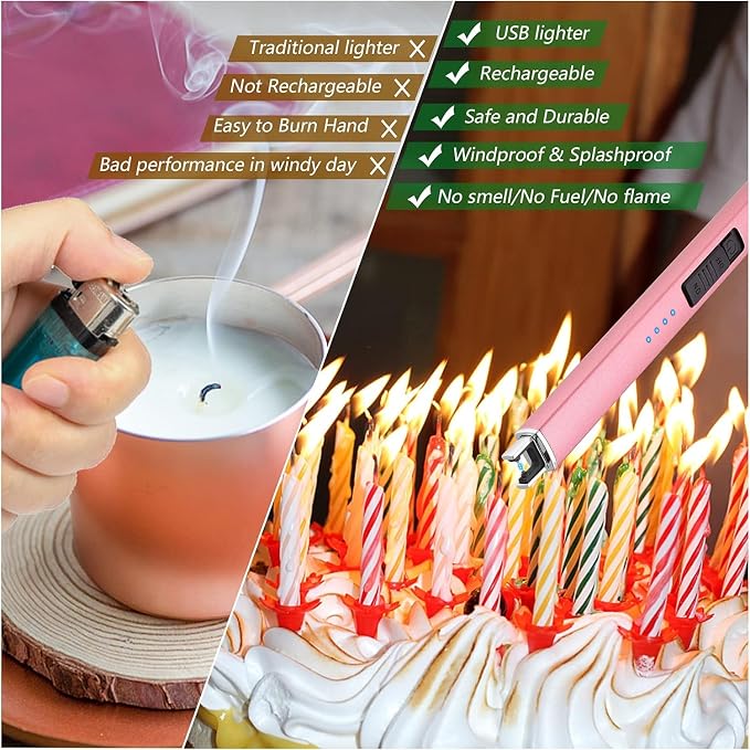 2 Pack Electric Candle Lighter, Christmas Stocking Stuffers Gifts - Image 4