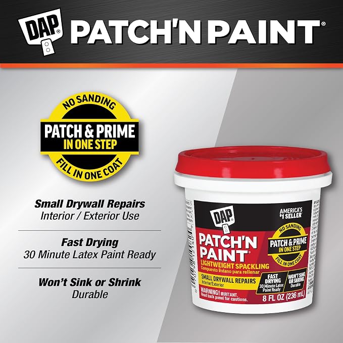 DAP Patch-N-Paint Lightweight Spackling, 8 Oz - Image 2