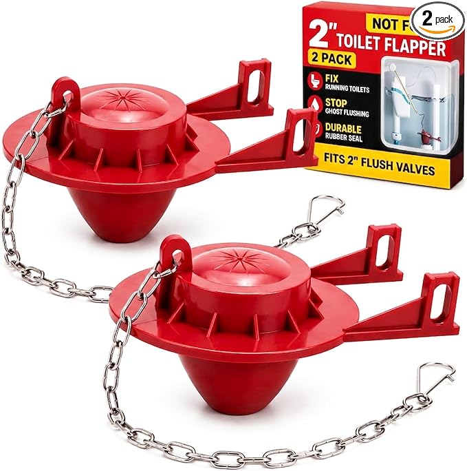 2 Pack 2-Inch Toilet Flapper Replacement Kit – Fix Running Toilets & Ghost by LydiasDeal