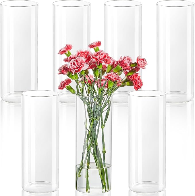 7pcs Glass Cylinder Vases for Centerpieces by TumblerHome