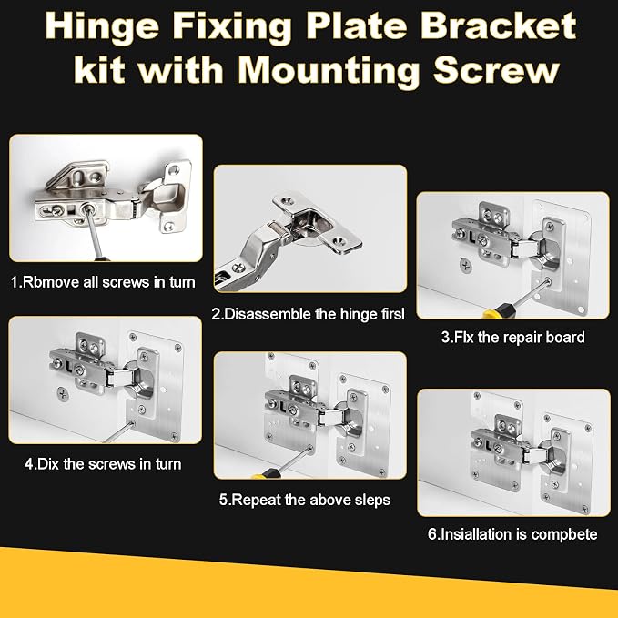 Cabinet Hinge Repair Plate, Hinges Repair Fixing Plate Cabinet Repair Board | 6 - Image 4