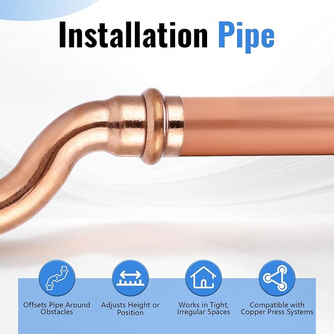 1/2" Copper Press Cross-Over Fitting – Offset Copper Press Connector - Image 4