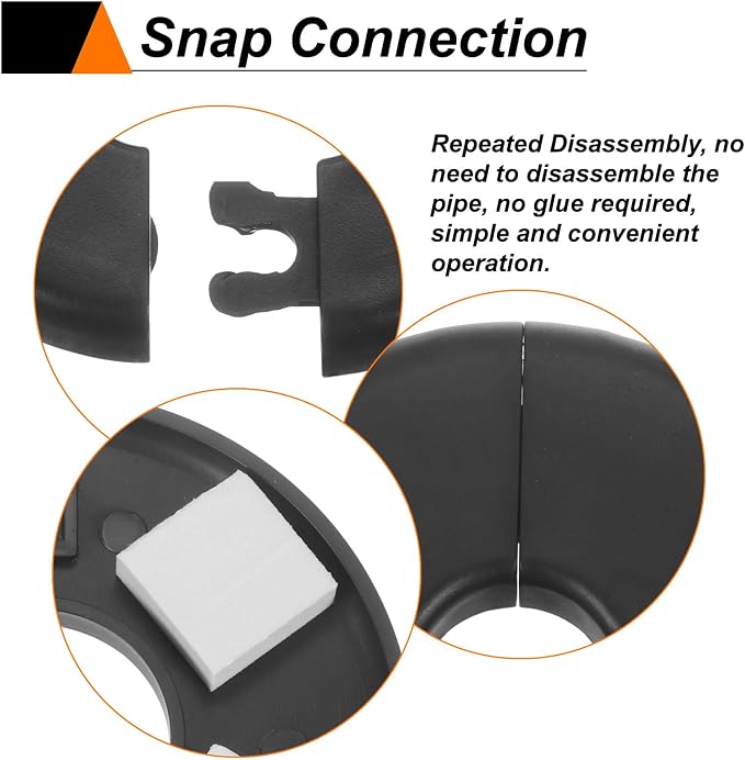 HARFINGTON 2pcs Wall Split Flange 78mm/3.1" Self-Adhesive Plumbing Cover Plates - Image 4