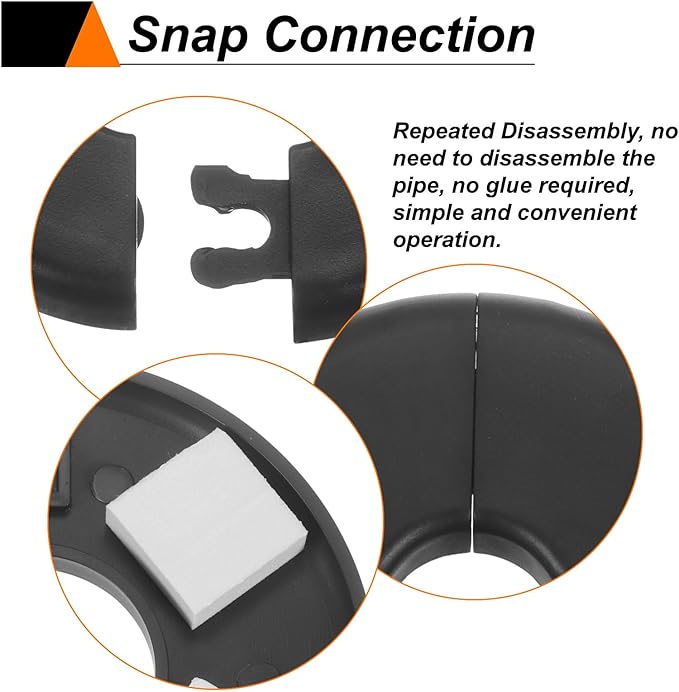 HARFINGTON 2pcs Wall Split Flange 64mm/2.5" Self-Adhesive Plumbing Cover Plates - Image 4