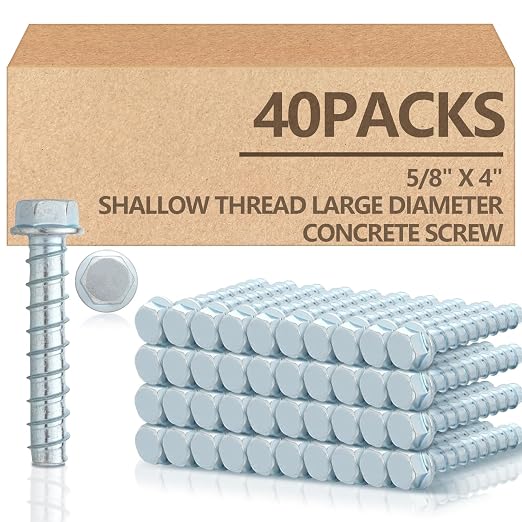 Tandefio 40 Pack 5/8 x 4 Concrete Anchors and Screw Kits Galvanized | Large by Tandefio