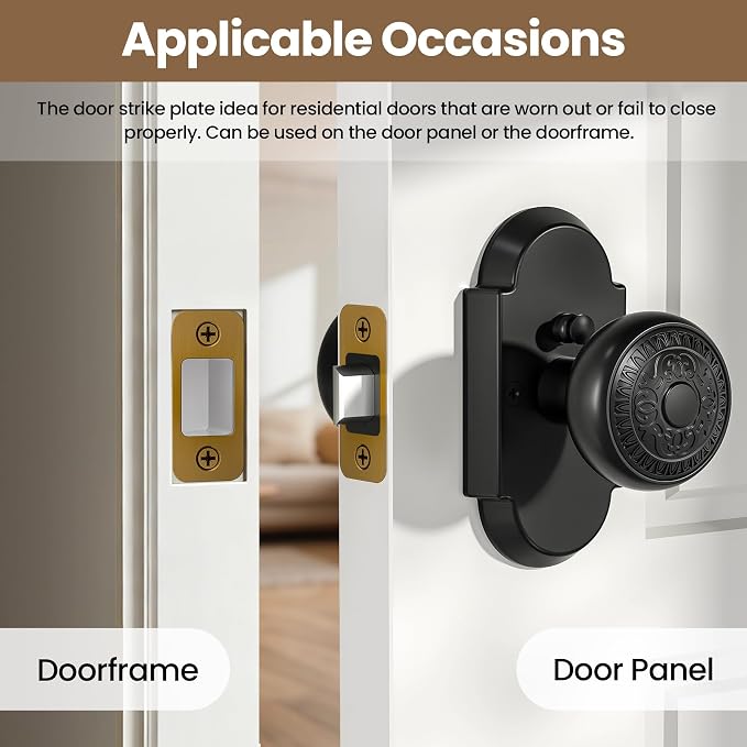 1 Pack Deadbolt Strike Plate Door Backplate, Door Strike Plate - Image 7