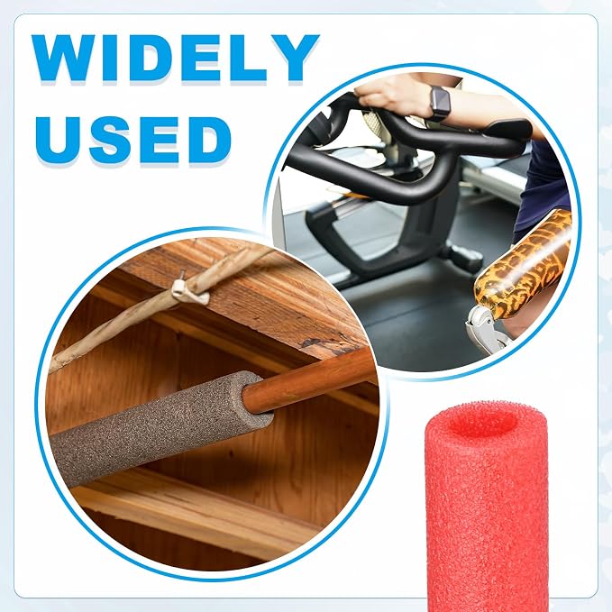 PATIKIL Pipe Insulation Foam Tube 3/8" x 3.3FT x 13/16" Red 2 Pcs | Heat - Image 5