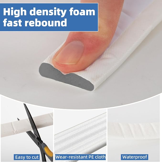 2 Pcs x196”Wedge Weather Stripping Door Seal Strip - Image 5