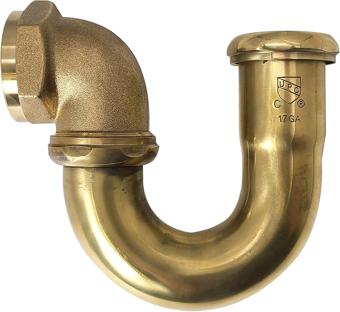 Westbrass A402LA-RAW 1-1/2" Brass LA Code P-Trap, Unfinished by Westbrass
