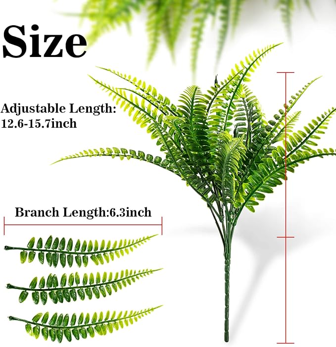 MAQIHAN 20PCS Fake Fern for Outdoor - Image 2