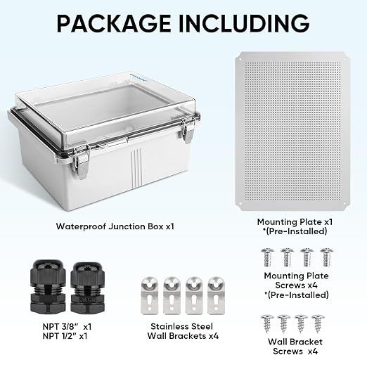 TICONN Outdoor Electrical Box Waterproof, ABS IP67 Junction Box Enclosure | - Image 6
