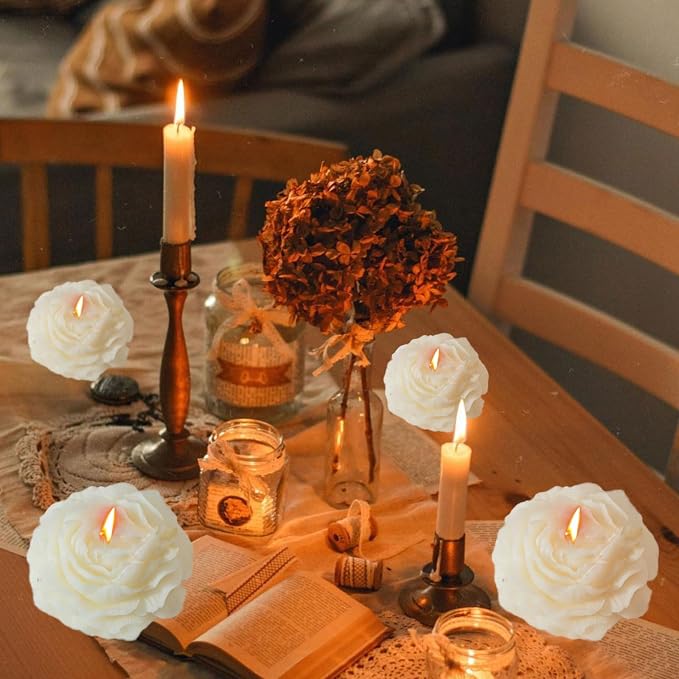 Peony Flower Shape Candle, Soy Wax Scented Decor - Image 4