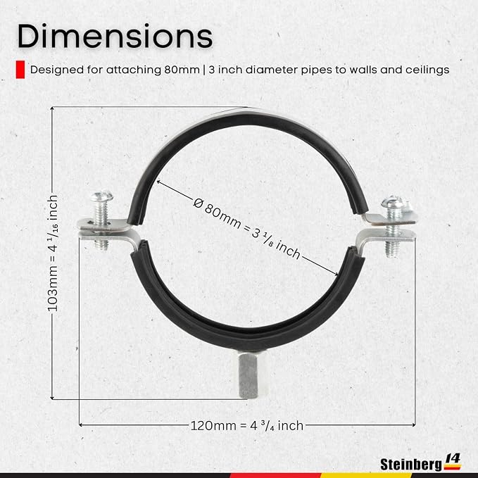 5pcs, Duct Clamp 3.15 inch Bracket - Image 5