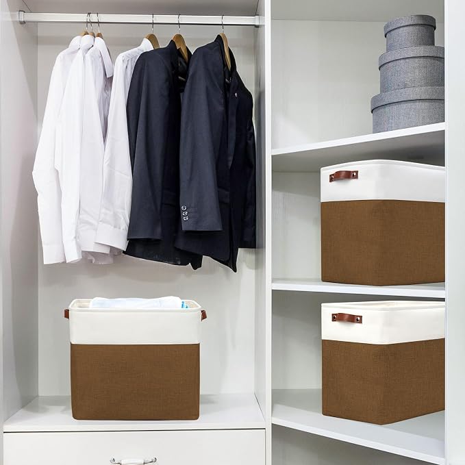 Large Fabric Storage Baskets | 50L Storage Bins, Decorative Linen Closet Baskets - Image 2