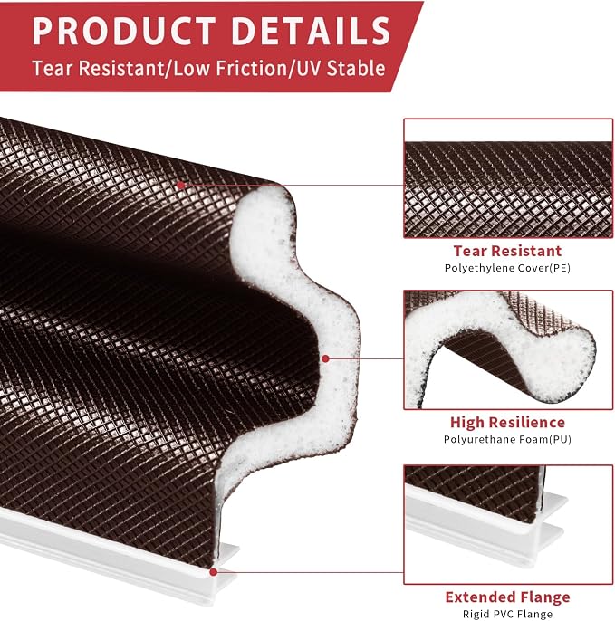 40 Feet Long Reach Weather Stripping Door Seal, V-Shaped Replacement Door Seal - Image 7