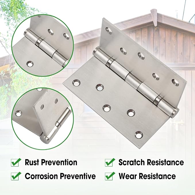 5 Inch Heavy Duty Door Hinges 5x5 Stainless Steel Ball Bearing | Square Corner - Image 5