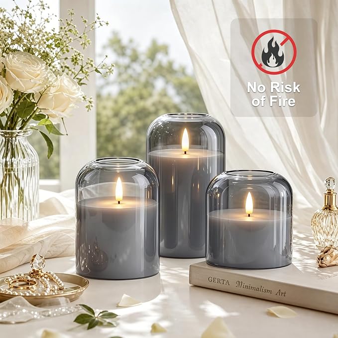 Midcentury Modern Decor, Battery Operated Pillar Candles - Image 3