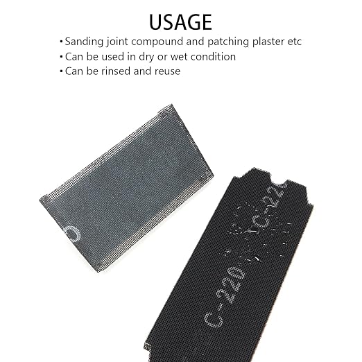 SCOTTCHEN Drywall Sanding Screen Mesh Sheet 4-3/16" x 11-1/4" Grit #220-12pcs - Image 4