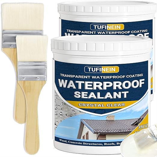 Waterproof Sealant 70oz Clear, TUFINEIN Transparent Waterproof Coating by TUFINEIN