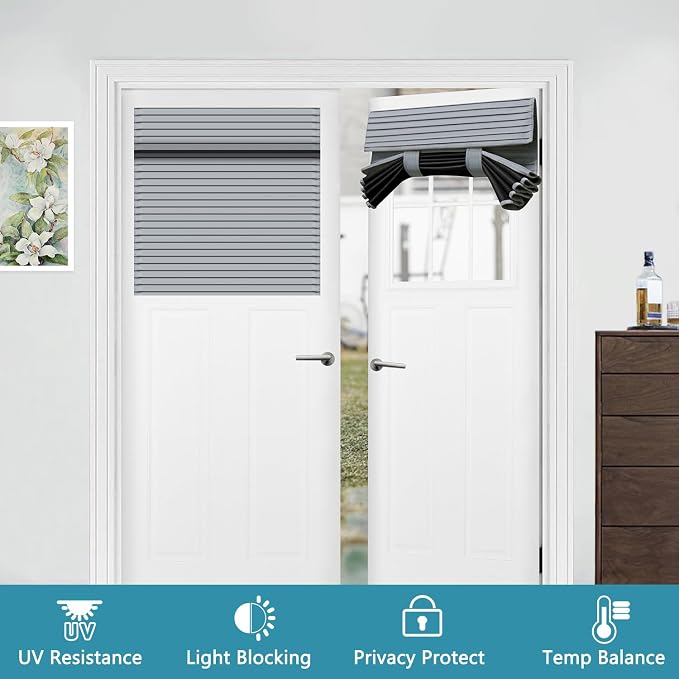 Muamar French Door Curtains Privacy Door Blind, Front Door Window Curtain - Image 7