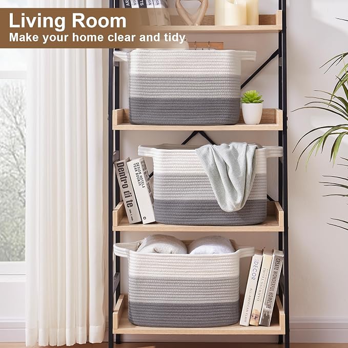 OIASKET Storage Basket for Organizing, Woven Baskets for Storage, Rectangle - Image 4