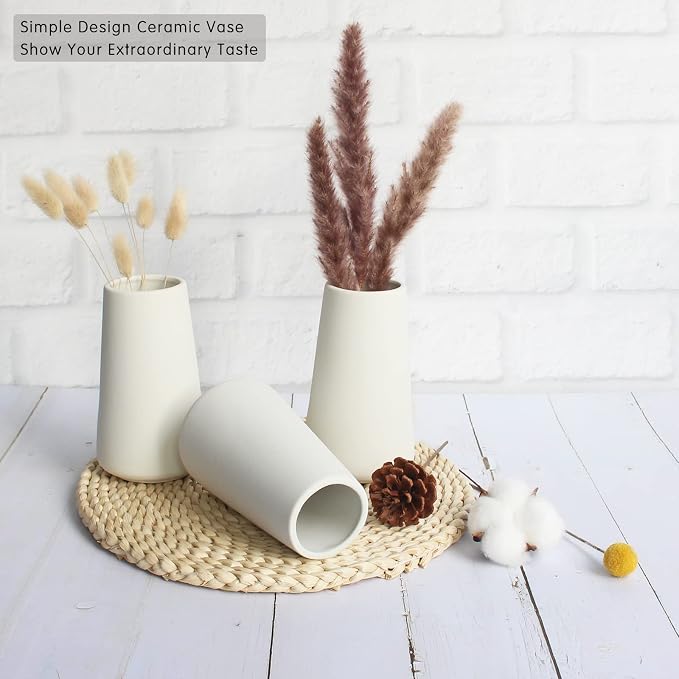YANLING 6 Pack White Ceramic Vases - Image 5