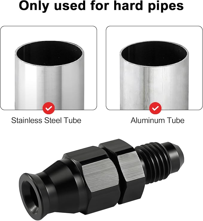 EVIL ENERGY 4AN Male to 1/4" Hardline Compression Fitting Adapter Aluminum Black - Image 3