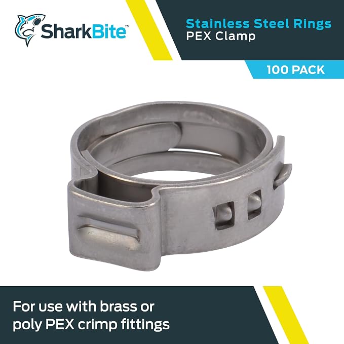 SharkBite 1/2 Inch Clamp Ring, Stainless Steel Plumbing Fitting, PEX Pipe - Image 2