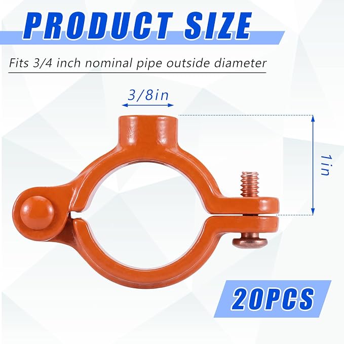 20 Pack 3/4" Split Ring Pipe Hanger - Image 2