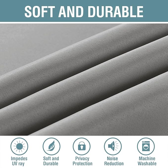 H.VERSAILTEX Grey Blackout Curtains - Image 4