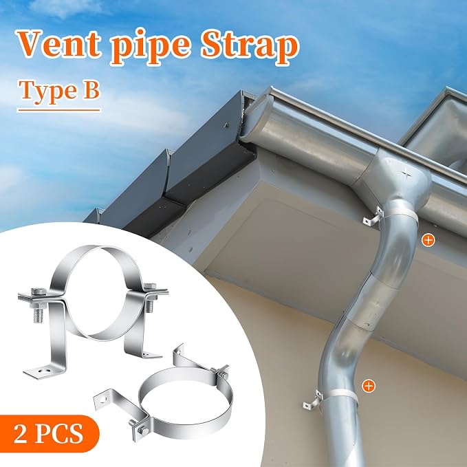 2 Pcs 4 Inch B Vent Wall Strap, Round Gas Vent Pipe Strap, B Vent Wall Bracket - Image 4