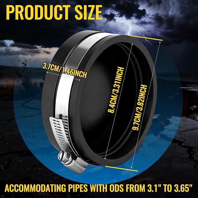 12 Pack 3 Inch Flexible PVC Pipe Cap - Image 2