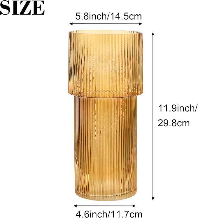 Large Glass Vase, 12 Inches Tall Vase - Image 2
