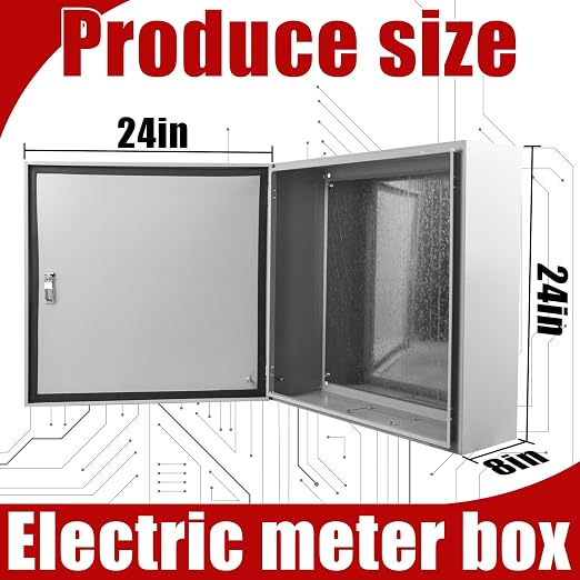 Electrical Box 24 x 24 x 8 Inch Indoor Outdoor Electrical Enclosure Box Steel - Image 2