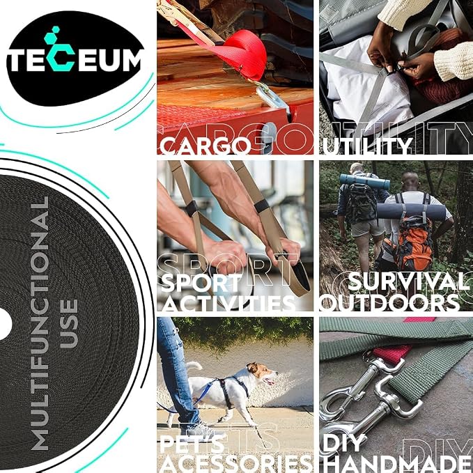 Webbing Strap, 3/4" to 2", 10-50 Yds, EDC gear, backpack repair and pet dog - Image 4