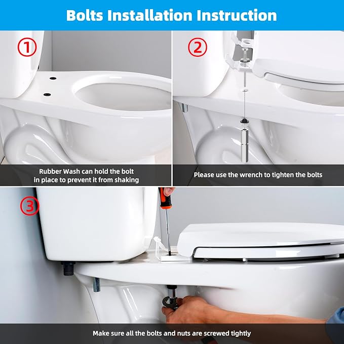 Hibbent 4 PCS Toilet Seat Bolts Kit, Stainless Steel Bolts - Image 9