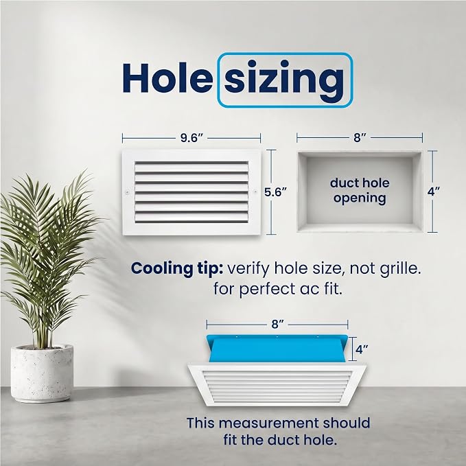 8x4 Aluminum Wall Ceiling Air Return Vent Cover HVAC Rustproof Grille - Image 3