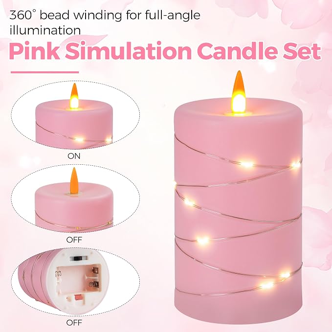 Rose Pink Flameless Candles - Image 5