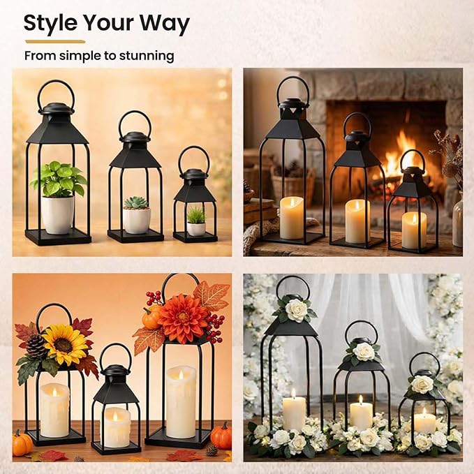 Decorative Metal Lanterns Indoor Outdoor, Wedding & Christmas, Party Decoration - Image 6