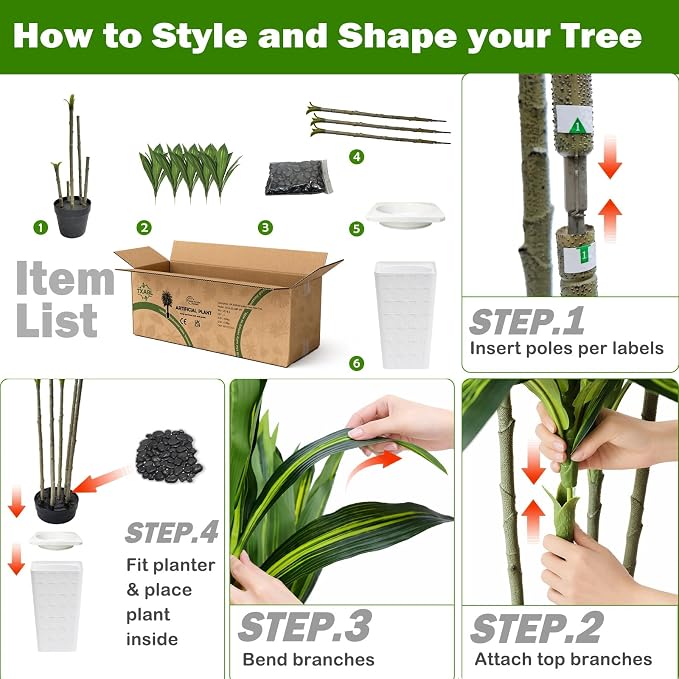 Artificial Red Dracaena Tree Indoor, 7FT Tall Fake Floor Plants - Image 6