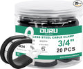OURU 20pcs 3/4 Inch Stainless Steel Cable Clamps, Rubber Coated Cushioned by OURU