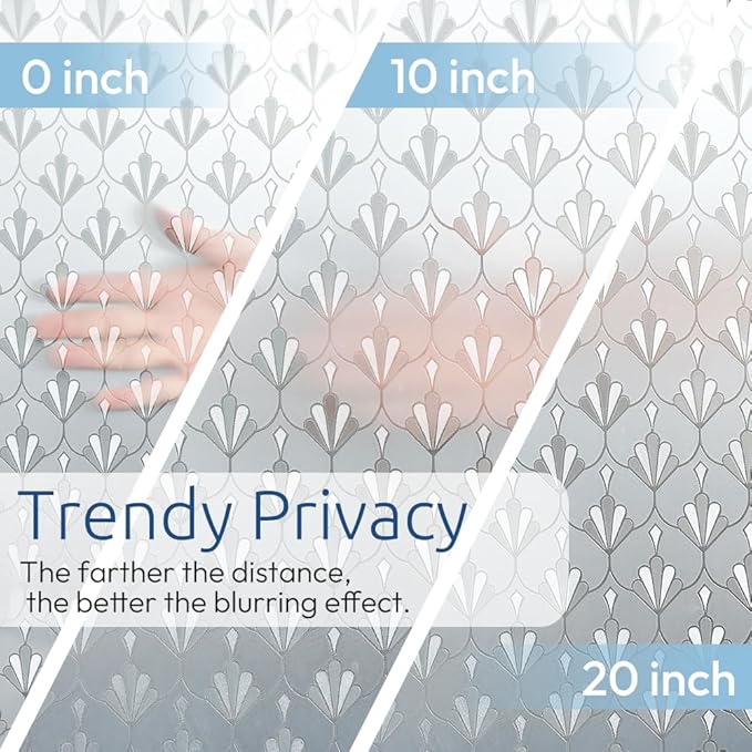 rabbitgoo Privacy Window Film Frosted Glass, 35.4" x 78.7" | Sun Blocking Non - Image 2