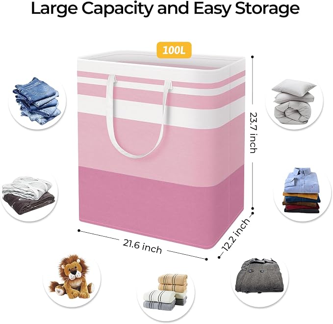 HomeHacks 2 Pack Large Laundry Baskets, Laundry Hampers Bags | Waterproof - Image 4