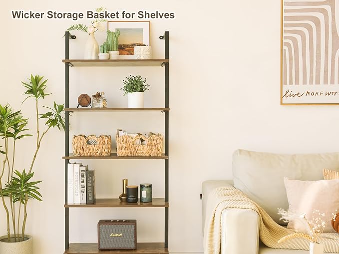 StorageWorks Scalloped Basket for Shelves, Water Hyacinth Storage Baskets | - Image 7
