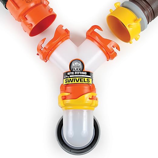 Camco RhinoFLEX Camper/RV Wye Sewer Hose Fitting Features 360Degree Swivel Ends - Image 7