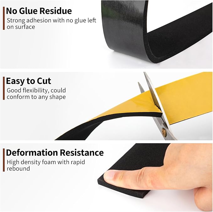 Yotache Weather Stripping 1" W X 1/8" T, 26 Ft Length | New Adhesive Craft - Image 6