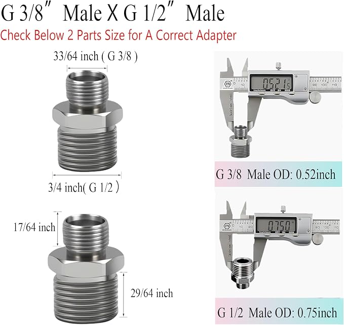 1/2 to 3/8 Water Line Adapter Brass - Image 2