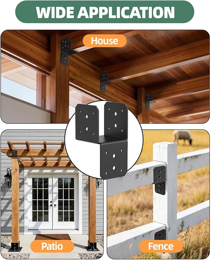 Heavy Duty Angle Brackets for 4x4, 4x6 Post, and Outdoor Crafts Woodworking - Image 7