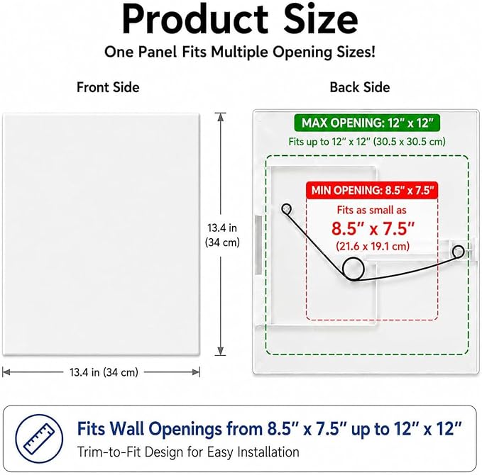 4 Pcs 12"x12" Adjustable Spring Loaded Access Panel - Image 2